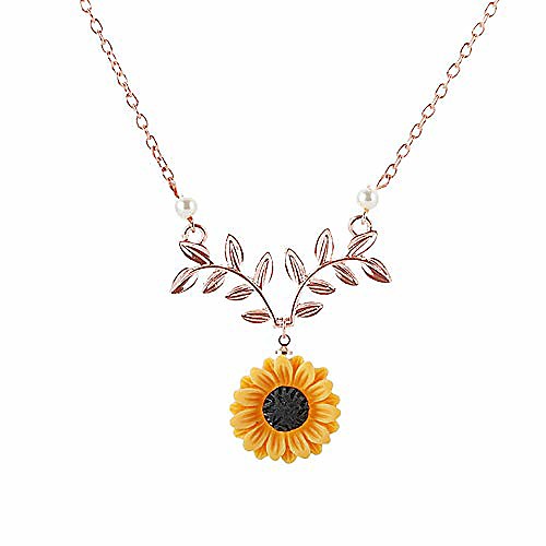 

sunflower necklace gold-color hope flowers sunflower clavicular bones pendant short yellow daisy flower necklace romantic gift