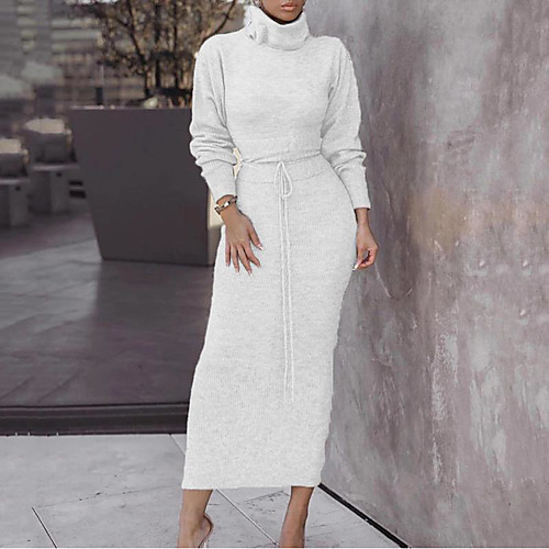 

Women's Solid Color Casual / Daily Two Piece Set Sweater Pant Drawstring Tops