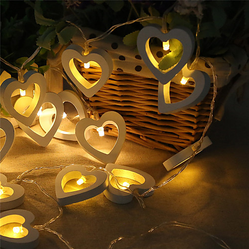 

3M 20LEDs 1.5M 10LEDs Heart Shape LED String Lights Battery Powered Suitable For Christmas Holiday Party Wedding Fairy Tale Lighting Delivery Without Battery