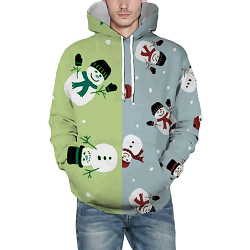 

Men's Pullover Hoodie Sweatshirt Print Graphic 3D Hooded Christmas Daily 3D Print Christmas Hoodies Sweatshirts Long Sleeve Green