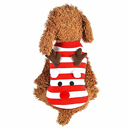 

dog christmas costume pet elk clothes, dog xmas outfit fleece winter coat fit for puppy