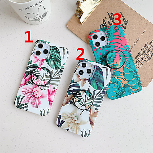 

Phone Case For Apple Back Cover iPhone 12 Pro Max 11 SE 2020 X XR XS Max 8 7 with Stand IMD Frosted Flower / Floral TPU