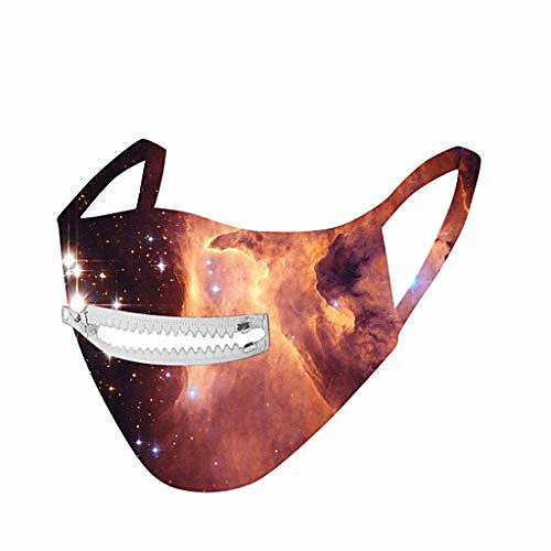 

print reusable face bandanas with zipper straw hole for drink and smoke, face covering wsahable breathable outdoor protection mask for women men