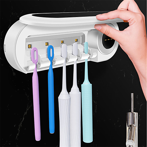 

Ultraviolet Toothbrush Disinfection Box Perforation-free Wall Mounted Sterilization Toothbrush Holder with Sterilization Lamp 1pc