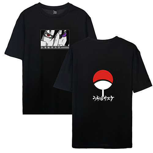 

Inspired by Naruto Cosplay Akatsuki Uchiha Itachi T-shirt Anime Pure Cotton Print Printing Harajuku Graphic T-shirt For Women's / Men's