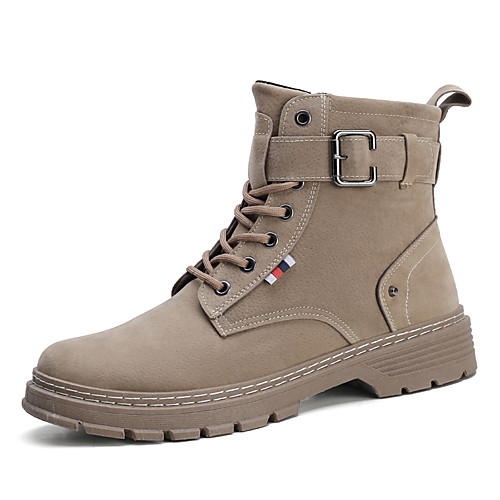 

Men's Boots Casual Daily Outdoor Walking Shoes Faux Leather Wear Proof Booties / Ankle Boots Black Beige Fall Winter