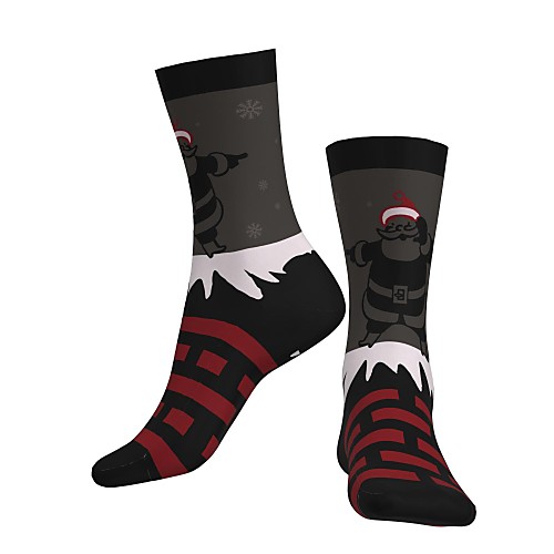 

Crew Socks Compression Socks Calf Socks Athletic Sports Socks Cycling Socks Women's Men's Bike / Cycling Breathable Soft Comfortable 1 Pair Christmas Santa Claus Cotton Dark Gray S M / Stretchy