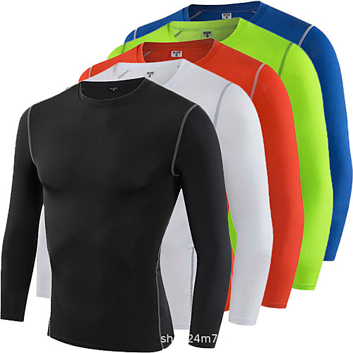 

Men's Long Sleeve Compression Shirt Running Shirt Tee Tshirt Top Athletic Athleisure Winter Elastane Thermal Warm Moisture Wicking Quick Dry Fitness Gym Workout Running Jogging Training Sportswear