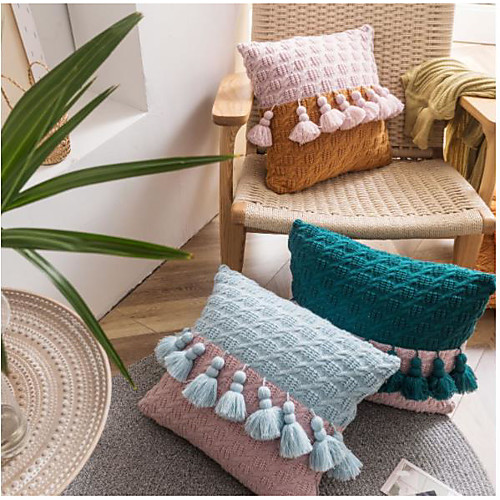 

Cushion Cover Bohemian Style Stitching Tassel Pillow Acrylic Cushion Pillow Cushion Decoration Net Red Style Cushion