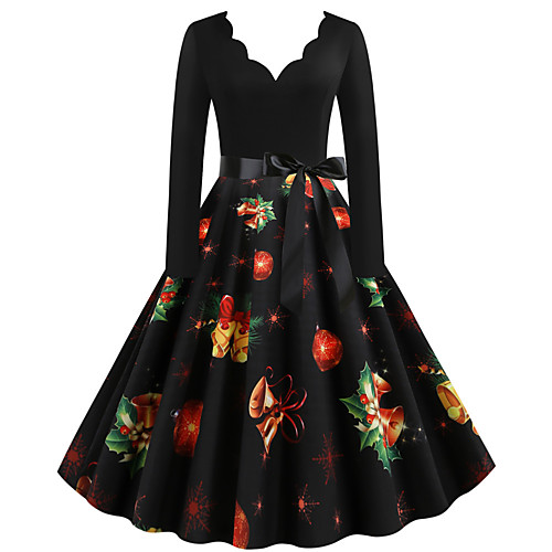 

Santa Claus Christmas Dress Women's Adults' Leisure Christmas Christmas Polyester Dress
