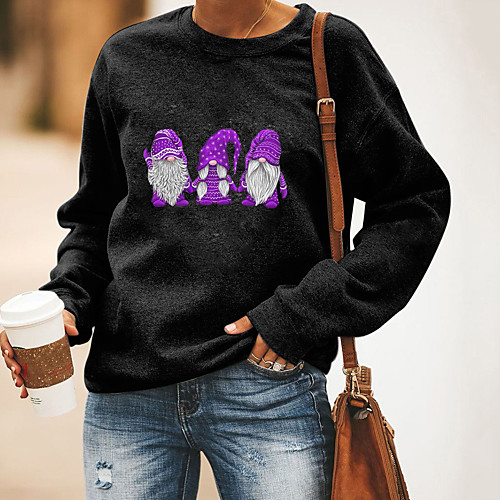 

Women's Hoodie Sweatshirt Character Christmas Christmas Hoodies Sweatshirts Blue Purple Wine