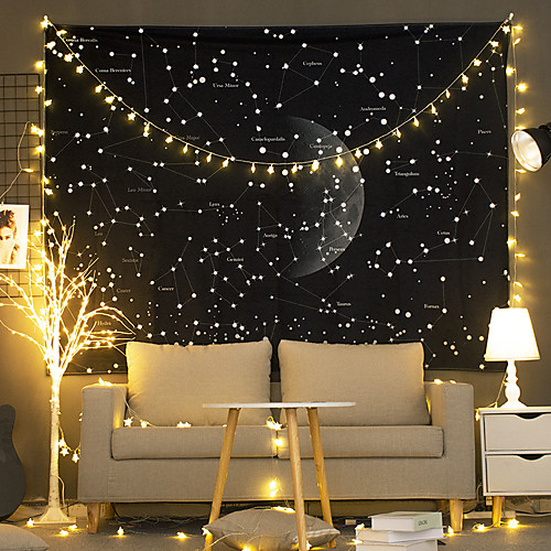 

LED String Light Wall Tapestry 200x150cm Constellation Tapestry Fantasy Starry Sky Blanket for Christmas Gift Galaxy Space Pattern Towel Wall Hanging Cloth Bedspread Bedroom Decoration