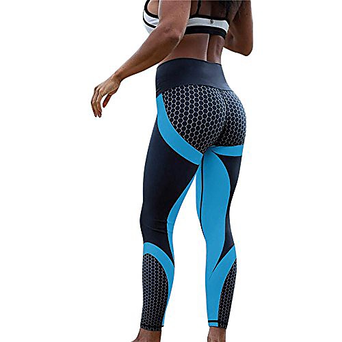 

yoga leggings, women's 3d print skinny workout fitness tights high waist ultra soft lightweight sports gym cropped pants (l, c)