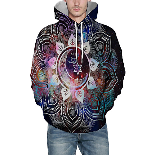 

Men's Pullover Hoodie Sweatshirt Print Graphic 3D Front Pocket Hooded Daily 3D Print 3D Print Casual Hoodies Sweatshirts Long Sleeve Wine