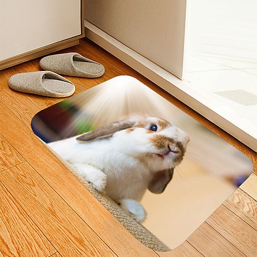 

Cute little Rabbit Digital Printing Floor Mat Modern Bath Mats Nonwoven Memory Foam Novelty Bathroom