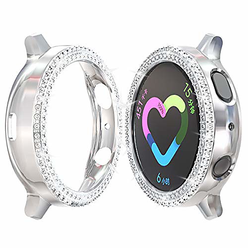 

samsung galaxy watch active 2 44mm pc diamond case,bling crystal shiny rhinestone plated protective bumper shell pc protective cover for samsung galaxy watch active 2 44mm accessories