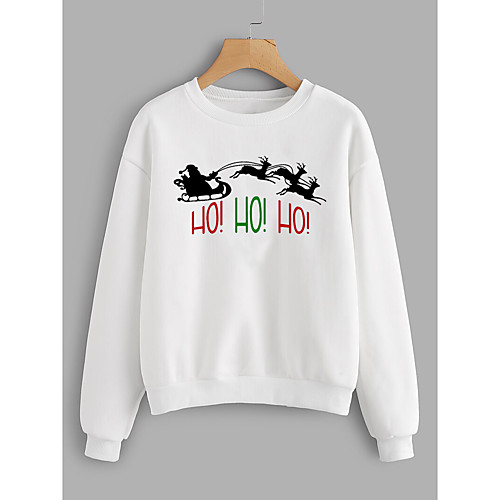 

Women's Hoodie Sweatshirt Graphic Letter Christmas Daily Basic Christmas Hoodies Sweatshirts Cotton Slim Yellow Blushing Pink Green