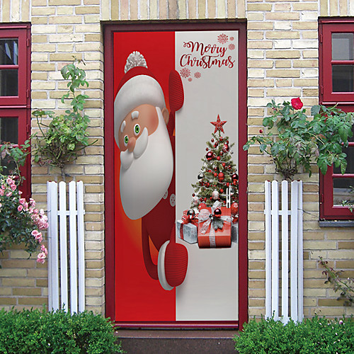 

Christmas Self-adhesive Creative Door Stickers Living Room Diy Decoration Home Waterproof Wall Stickers