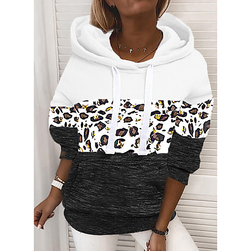 

Women's Hoodie Pullover Print Daily Casual Hoodies Sweatshirts Loose Blushing Pink White Black