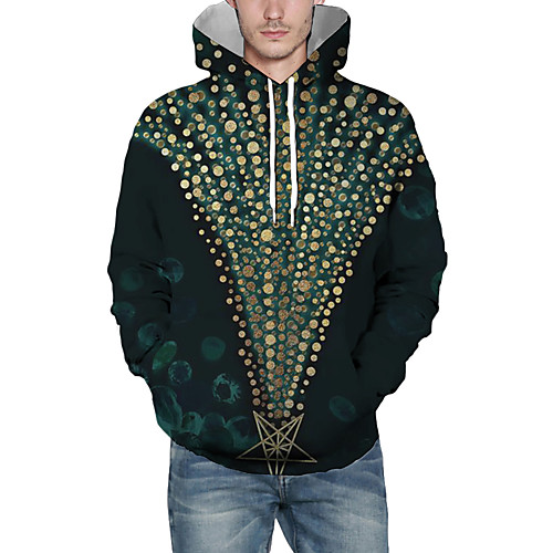 

Men's Pullover Hoodie Sweatshirt Print Graphic 3D Hooded Christmas Daily 3D Print Christmas Hoodies Sweatshirts Long Sleeve Army Green