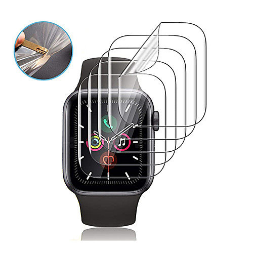 

5 Pack UniqueMe Smartwatch Screen Protector for Apple Watch for IWatch Series 6 SE 5 4 3 2 1 44/42/40/38mm Anti-Scratch Waterproof TPU Soft Flexible Film