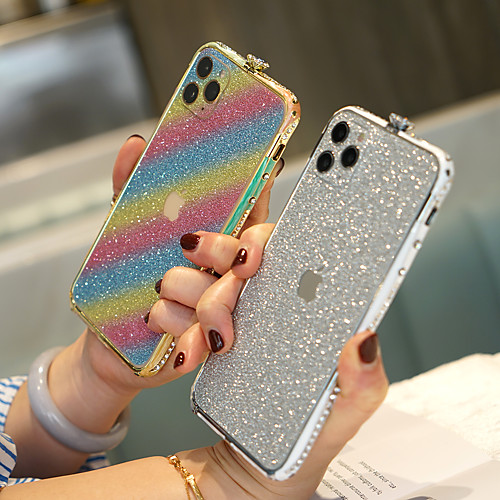 

Phone Case For Apple Back Cover iPhone 12 Pro Max 11 SE 2020 X XR XS Max 8 7 Rhinestone Glitter Shine Heart Glitter Shine TPU