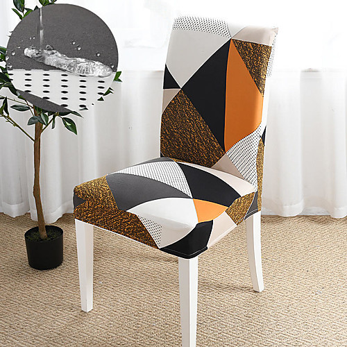 

Orange Triangle Print Super Soft water repellent Chair Cover Stretch Removable Washable Dining Room Chair Protector Slipcovers Home Decor Dining Room Seat Cover