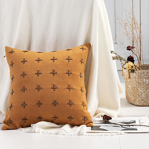 

Double Side Cushion Cover Manual Craftsmanship Soft Decorative Square Throw Pillow Cover Cushion Case Pillowcase for Sofa Bedroom 45 x 45 cm (18 x 18 Inch) Superior Quality Mashine Washable