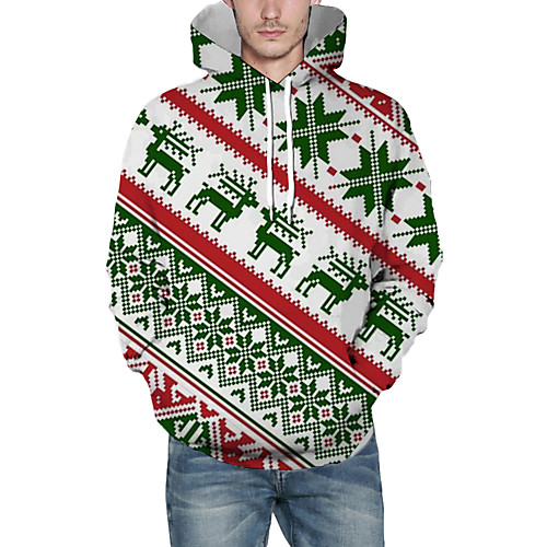 

Men's Pullover Hoodie Sweatshirt Lines / Waves Graphic 3D Hooded Christmas Daily 3D Print Christmas Hoodies Sweatshirts Long Sleeve Green