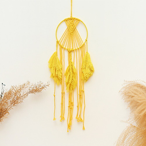 

Boho Dream Catcher Handmade Gift Wall Hanging Decor Art Ornament Craft Leaf Woven Macrame for Kids Bedroom Wedding Festival 6515cm