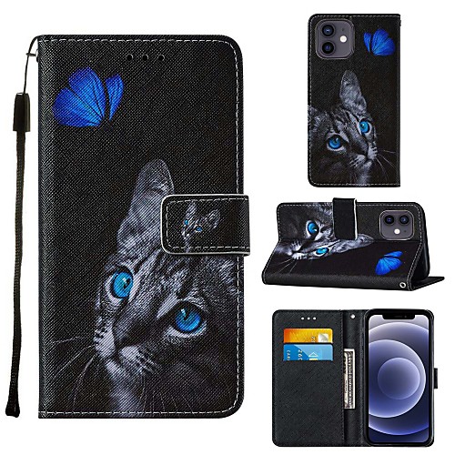 

Phone Case For Apple Full Body Case Leather Flip iPhone 12 Pro Max 11 SE 2020 X XR XS Max 8 7 Card Holder Flip Magnetic Butterfly Animal PU Leather