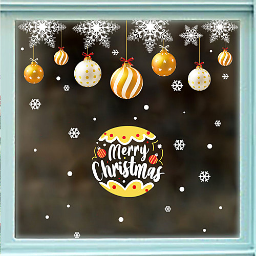 

Static Glass Window Decoration Christmas Hanging Ball Christmas Snowflake Festival Window Background Decoration Wall Stickers 6090CM