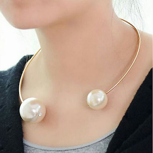 

Women's Choker Necklace Collar Necklace Precious Fashion Imitation Pearl Chrome White 45 cm Necklace Jewelry For Christmas Wedding Halloween Party Evening Street