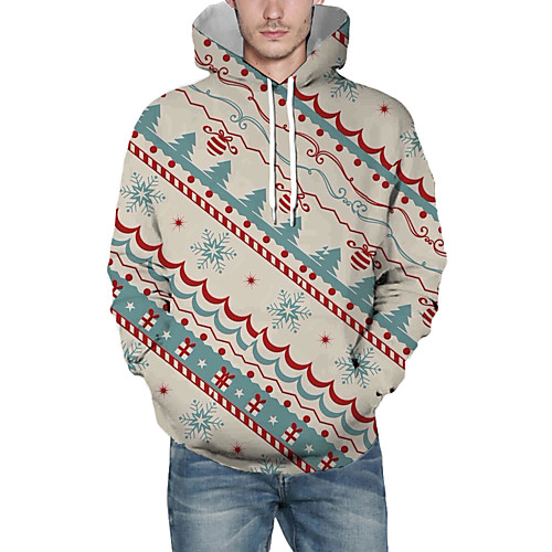 

Men's Pullover Hoodie Sweatshirt Lines / Waves Graphic 3D Hooded Christmas Daily 3D Print Christmas Hoodies Sweatshirts Long Sleeve White