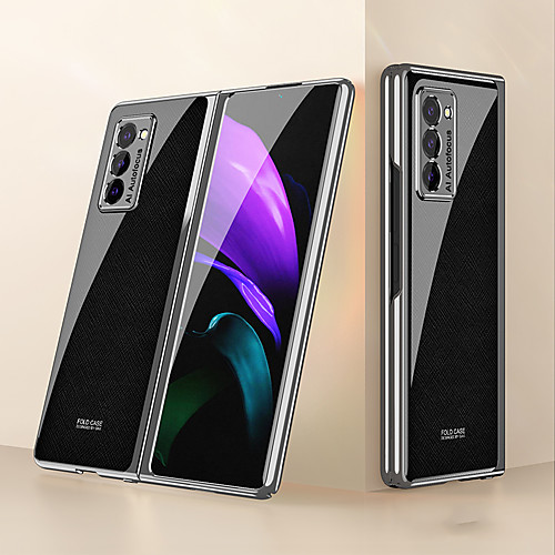 

Phone Case For Samsung Galaxy Galaxy Z Fold 2 Shockproof Dustproof Back Cover Lines Waves Word Phrase PC
