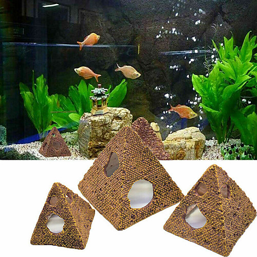 

Pyramid Fish Shrimp Shelter House Scorpion House Fish Tank Aquarium Decor Resin Ornament