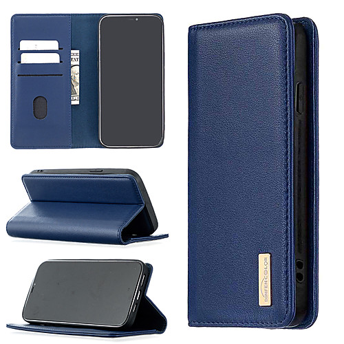 

Phone Case For Apple Full Body Case Leather iPhone 12 Pro Max 11 SE 2020 X XR XS Max 8 7 6 Card Holder Shockproof Magnetic Solid Color Genuine Leather