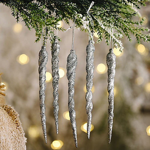 

5pcs Christmas Decorations Color Ice Stick Pendant Creative Pendant Magic Wand Pendant Small Tree Threaded Pendant