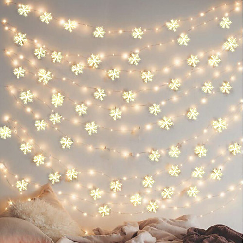 

3M 30LED Christmas Artificial Snowflake Christmas Tree Decor Snow Fake Snowflakes Christmas decorations for home noel