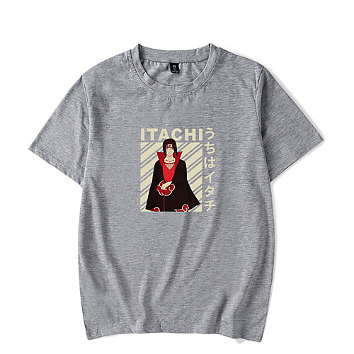 

Inspired by Naruto Cosplay Akatsuki Uchiha Itachi T-shirt Anime Polyester / Cotton Blend Print Printing Harajuku Graphic T-shirt For Women's / Men's