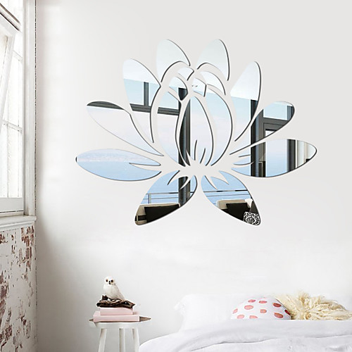 

3D Acrylic Mirror Lotus Flower Wall Sticker Wall Decal Modern Stickers Mural Home Bedroom TV Background Decoration
