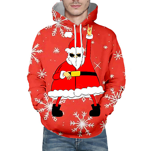 

Men's Pullover Hoodie Sweatshirt Print Graphic 3D Hooded Christmas Daily 3D Print 3D Print Christmas Hoodies Sweatshirts Long Sleeve Red