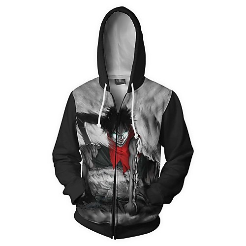 

Inspired by One Piece Monkey D. Luffy Cosplay Costume Hoodie Terylene Graphic Printing Harajuku Graphic Hoodie For Women's / Men's
