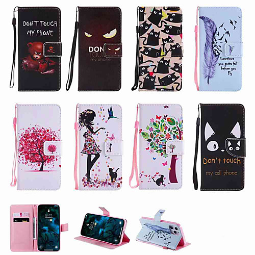 

Phone Case For Samsung Galaxy Full Body Case Leather Wallet Card S20 Plus S20 Ultra S20 S9 S9 Plus S7 edge S7 A8 2018 A8 2018 Note 9 Wallet Card Holder with Stand Sexy Lady Tree Animal PU Leather TPU