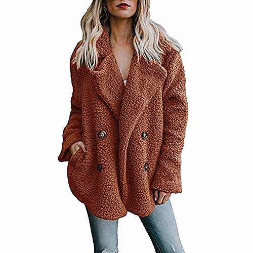 

Women's Coat Casual / Daily Fall Winter Regular Coat Regular Fit Basic Jacket Solid Color Others caramel colour Camel colour