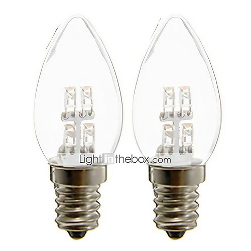 

2pcs 1 W LED Candle Lights 20 lm E12 C35 4 LED Beads Dip LED Decorative Warm White White 110-240 V