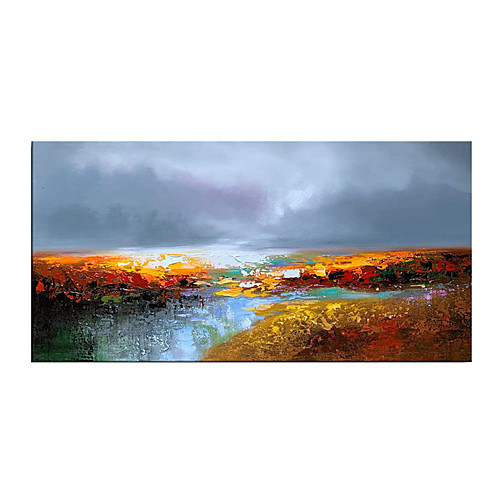 

Oil Painting Hand Painted Horizontal Panoramic Abstract Landscape Modern Rolled Canvas (No Frame)