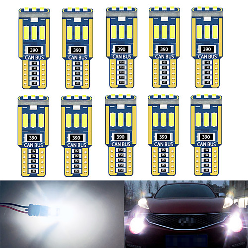 

10PCS W5W T10 car interior light canbus 194 501 led 9 4014 SMD Instrument Lights bulb lamp dome light no error 12V 6000K
