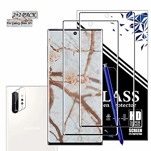 

Phone Screen Protector For SAMSUNG Note 10 Tempered Glass 4 pcs High Definition (HD) Scratch Proof Front & Camera Lens Protector Phone Accessory