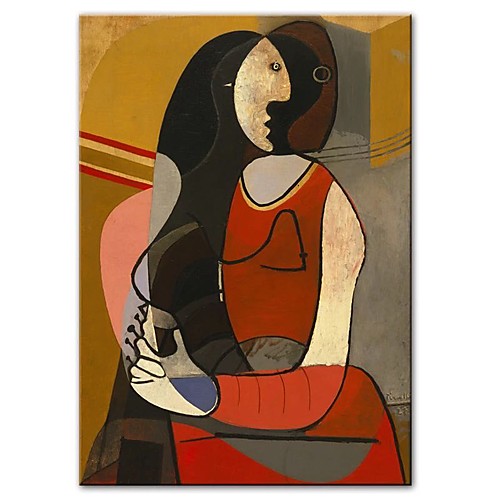 

Oil Painting Hand Painted Vertical Abstract Abstract Portrait Comtemporary Modern Rolled Canvas (No Frame)